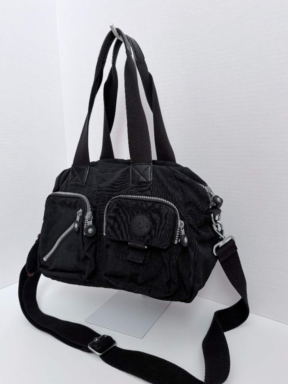 Kipling Defea Black Nylon Shoulder (satchel) Bag